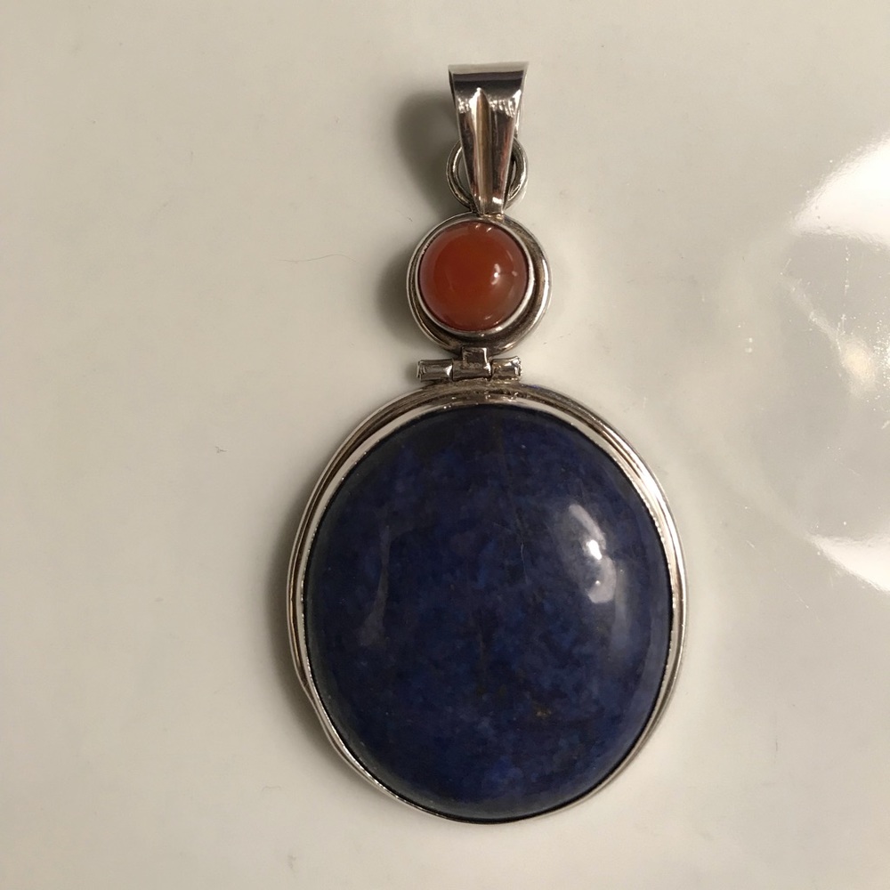 Sterling silver and two stone pendant